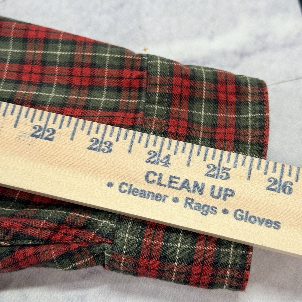Vintage LL Bean Flannel Long Sleeve Shirt Men's Size L Tall Red‎ Plaid 0WT66 - Picture 6 of 15